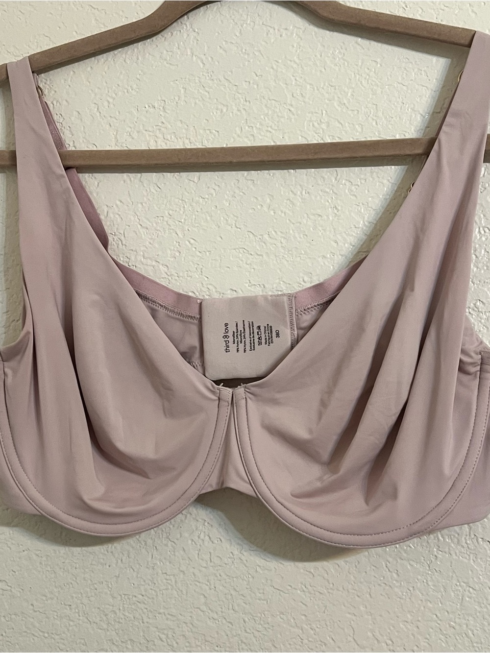 ThirdLove bra Dusty rose Underwire 38d second skin unlined microfiber coverage - Picture 2 of 7